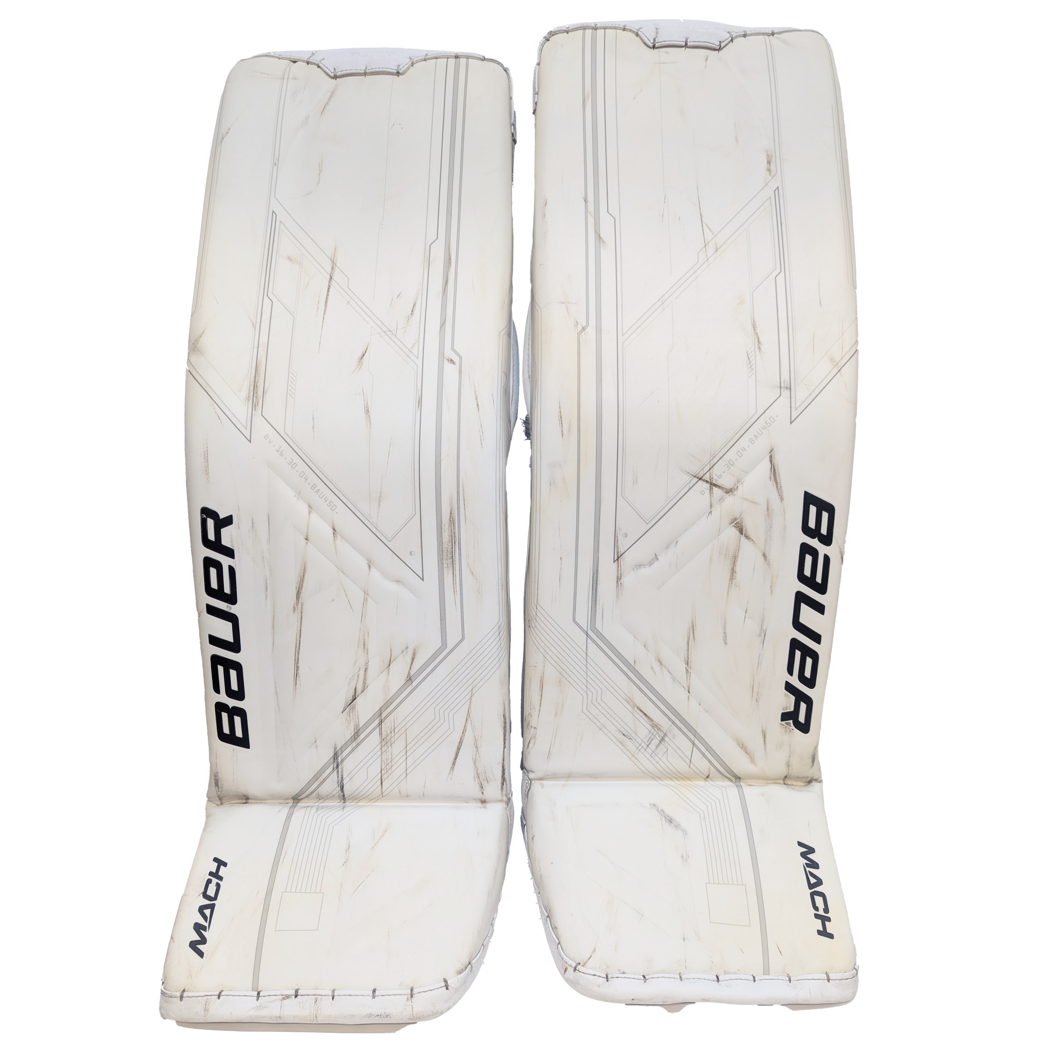 Bauer Supreme Mach - Jambières de gardien USHL d'occasion (blanc/noir)